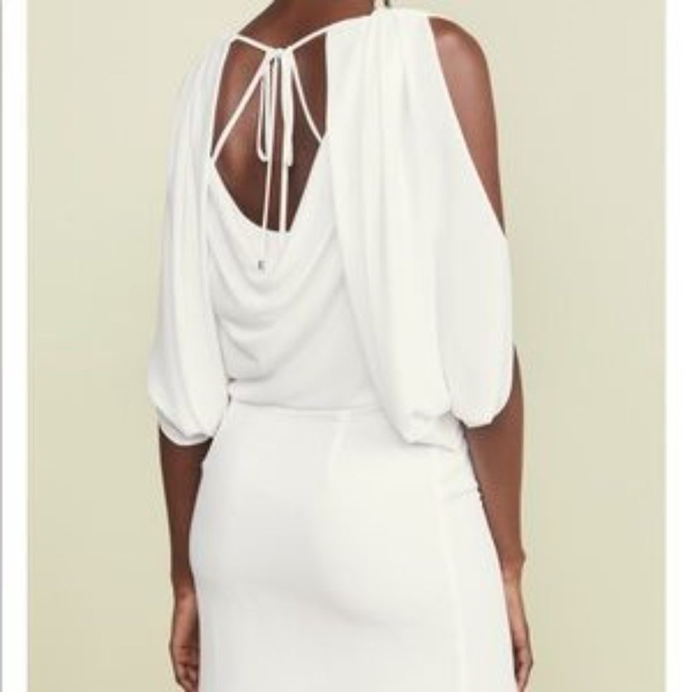 Halston White Cocktail Dress Size 6.  New With Tags